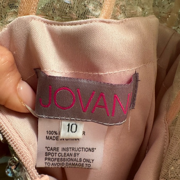 Jovani Pink Rhinestone Dress - Picture 8 of 15
